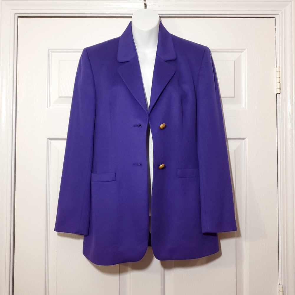 VINTAGE cashmere KS Selection royal purple blazer